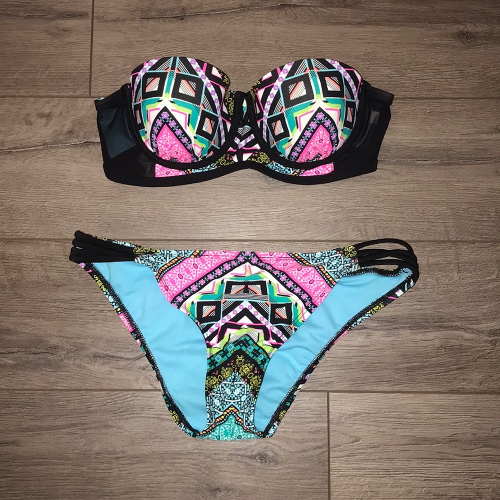 Hobie Tribal Strapless Bathing Suit